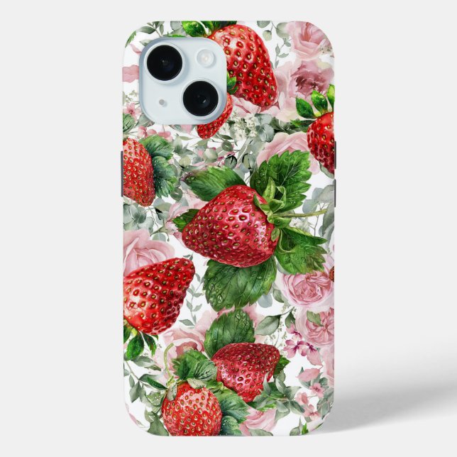 Coques Case-Mate iPhone fraises et Roses (Verso)