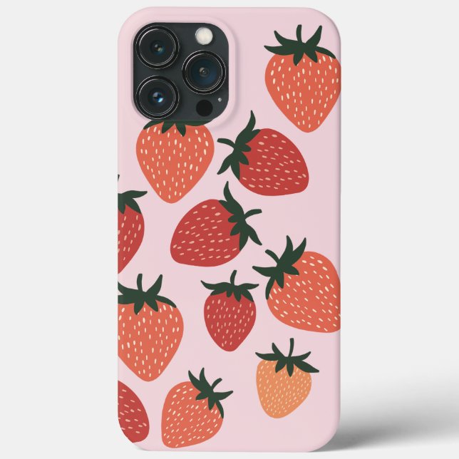 Coques Case-Mate iPhone Fraises fraîches de la ferme sur fond rose (Verso)