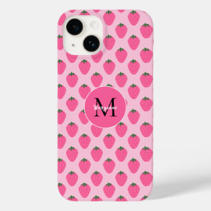 Coque Case-Mate iPhone Fraises roses, mignonnes customisées