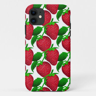 Case-Mate iPhone Case Fraises sur Motif Arrière - plan blanc