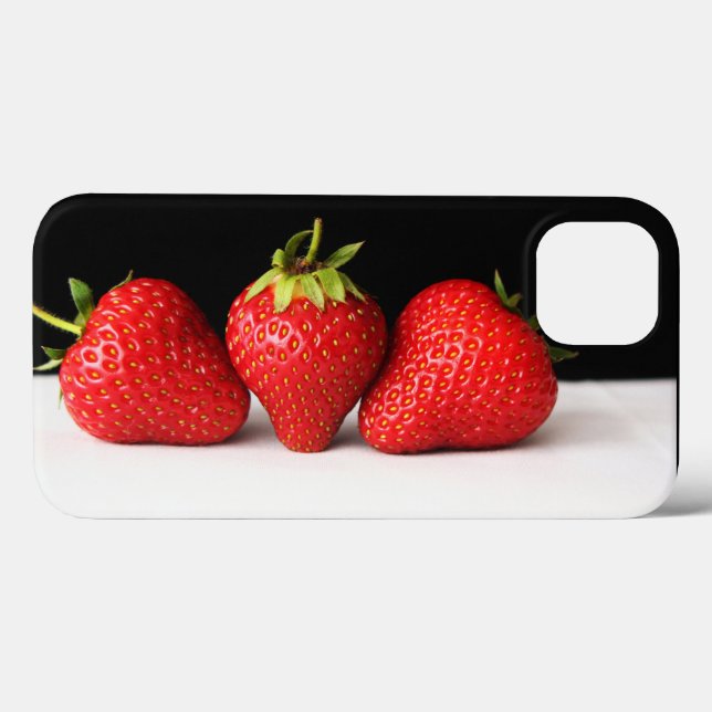 Coques Case-Mate iPhone Fraises Sur Noir Sur Blanc Iphcna (Verso (horizontal))