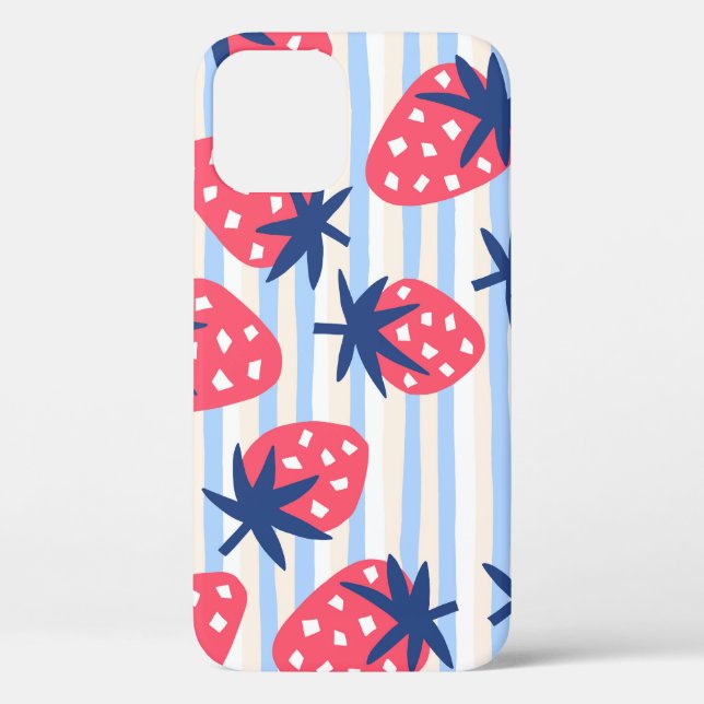 Coques Case-Mate iPhone Framboise Art : Motif doux sans couture (Verso)