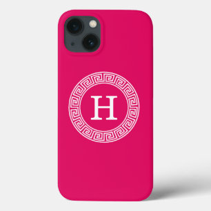 Coque Case-Mate iPhone Framboise Wht Grille Grecque Cadre De Rand Premier