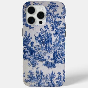 Coque Case-Mate iPhone Française toile de jouy bleu et blanc élégant