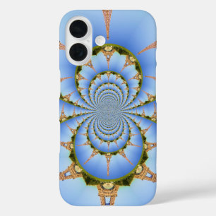 Coque Pour iPhone 16 France Paris Tour Eiffel Kaleidoscope Bleu Beau