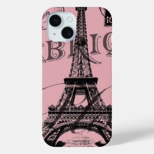 Coque Case-Mate iPhone france voyage chic rose vintage paris tour eiffel