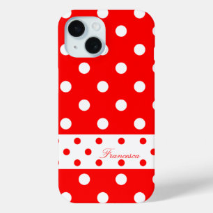 Coque Case-Mate iPhone Francesca - Pois mignons - Couvercle rouge pour iP