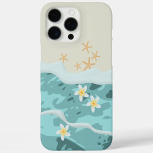 Coque iPhone 16 Pro Max Frangipanis flottants sur la plage Vague Rencontre