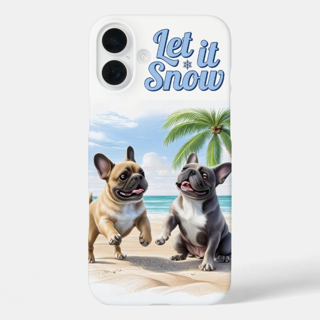 Coques Case-Mate iPhone Französische Bulldoggen am Strand in Urlaub (Verso)