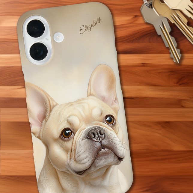 Coques Case-Mate iPhone French Bulldog Personnalisé Cream Frenchie (French Bulldog Personalized Cream Frenchie Case-Mate iPhone Case)