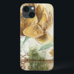 Coques Pour iPhone Fresco Design avec Globe Flower<br><div class="desc">This decorative fresco design by Megan Meagher feh a globe flower. An abstract background surrounds the flower,  creating a surreal vibe that contrasts with the réaliste flower.</div>