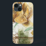 Coques Pour iPhone Fresco Design avec Globe Flower<br><div class="desc">This decorative fresco design by Megan Meagher feh a globe flower. An abstract background surrounds the flower,  creating a surreal vibe that contrasts with the réaliste flower.</div>