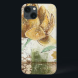 iPhone 13 Coque Fresco Design avec Globe Flower<br><div class="desc">This decorative fresco design by Megan Meagher feh a globe flower. An abstract background surrounds the flower,  creating a surreal vibe that contrasts with the réaliste flower.</div>