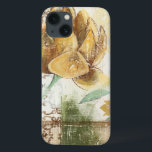 Coques Pour iPhone Fresco Design avec Globe Flower<br><div class="desc">This decorative fresco design by Megan Meagher feh a globe flower. An abstract background surrounds the flower,  creating a surreal vibe that contrasts with the réaliste flower.</div>
