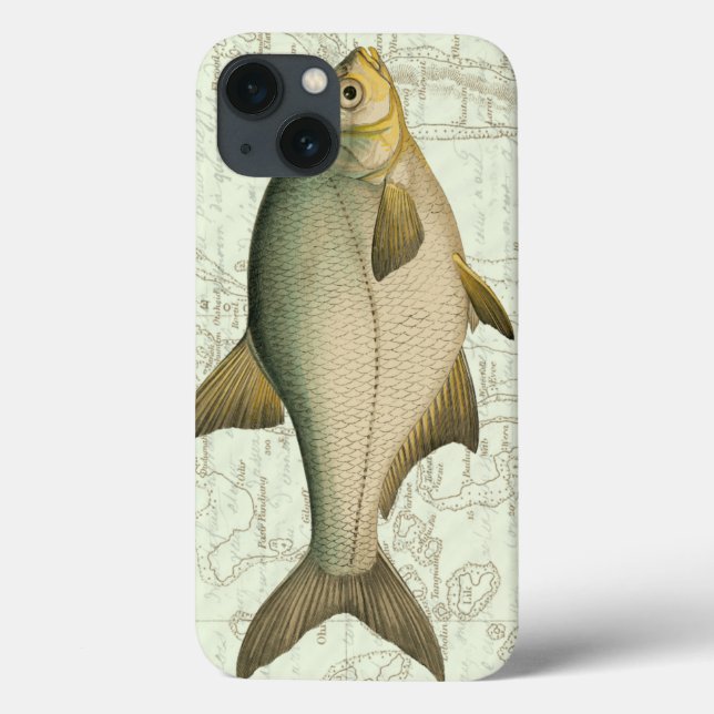 Coques Case-Mate iPhone Freshwater Fish on Map (Verso)