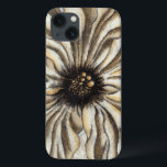Etui iPhone 13 Fresque de Flowerhead sur l'arrière - plan<br><div class="desc">Un grand flowerhead compose la majorité de ce fresque. Le repos sur un arrière - plan bronzage le morceau a une sensation très rustique. Ceci ferait une belle addition à n'importe quelle maison !</div>