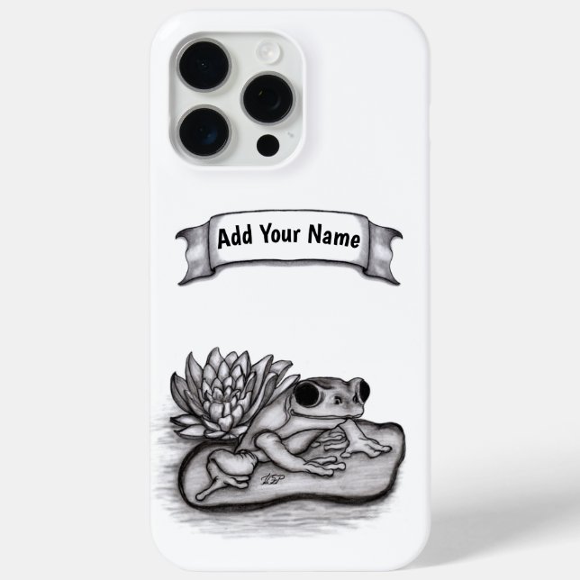 Coques Case-Mate iPhone Froggy with Lotus Flower, Ajouter votre nom (Verso)