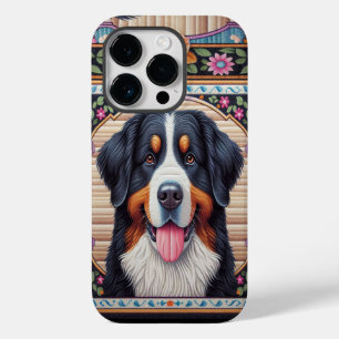 Coque Case-Mate iPhone Frontière colorée florale du chien de montagne ber
