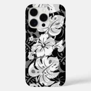 Coque iPhone 16 Pro Frontière de Kalakaua Hibiscus hawaïen Noir