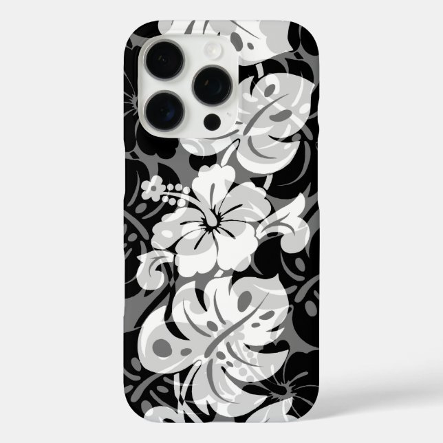 Coques Case-Mate iPhone Frontière de Kalakaua Hibiscus hawaïen Noir (Verso)