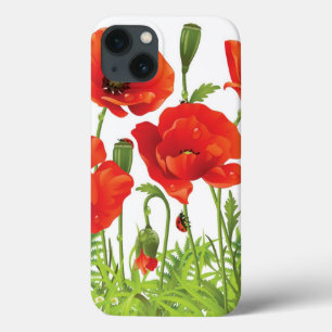 Coque Case-Mate iPhone Frontière horizontale avec le pavot rouge