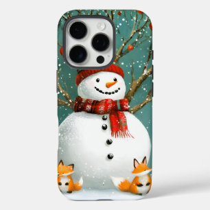 Coque iPhone 16 Pro Frosty Winter Whimsical Snowman Fox Wonderland