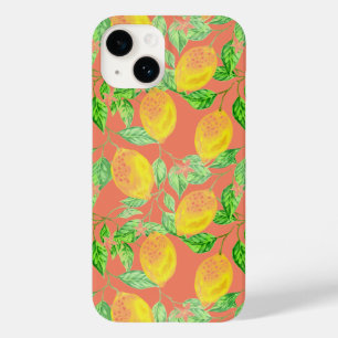 Coque Case-Mate iPhone Fruit citron motif jaune pêche rose