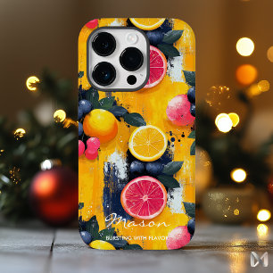 Coque Case-Mate iPhone Fruit d'agrumes vibreux avec gras jaune et orange