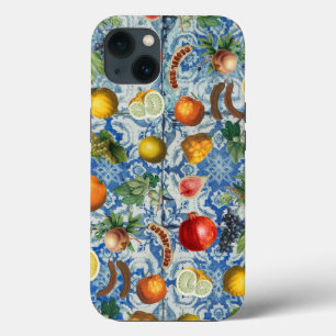 Case-Mate iPhone Case Fruit d'été méditerranéen & Mosaïque Bleue Blanc