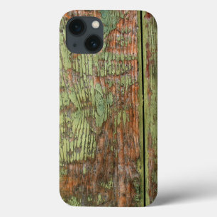 iPhone 13 Coque Fruit et Patiné vert Grange bois