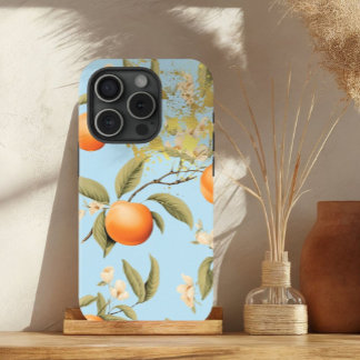 Coque Case-Mate iPhone Fruit Pastel Blue, Orange et Gold Apricot