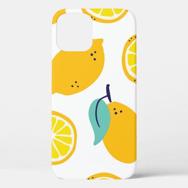 Coques Case-Mate iPhone Fruits citrons sans couture motif (Verso)