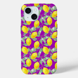 COQUE Case-Mate iPhone FRUITS DE CITRON FOND VIOLET