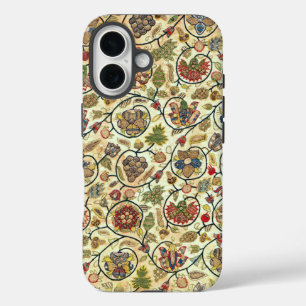 Coque Pour iPhone 16 Fruits et fleurs de broderie