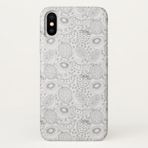Case-Mate iPhone Case Fruits tropicaux sans couture motif noir et blanc