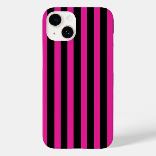 Coque Case-Mate iPhone Fuchsia and black candy stripes