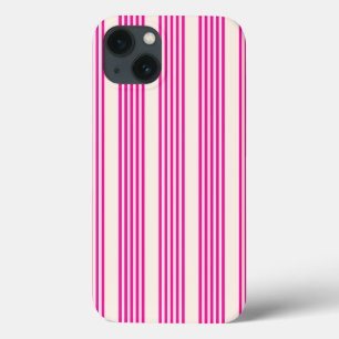 Case-Mate iPhone Case Fuchsia et beige cinq rayures motif
