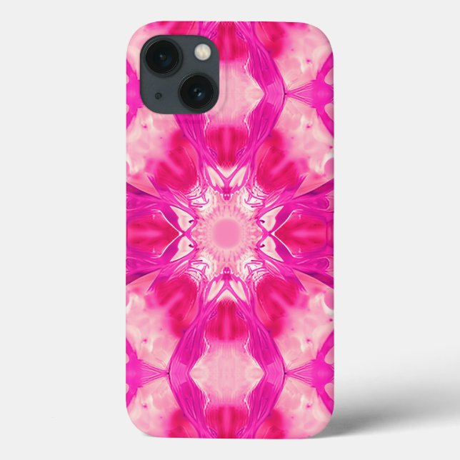 Coques Case-Mate iPhone Fuchsia et Pastel Pink Tie Dye Motif (Verso)