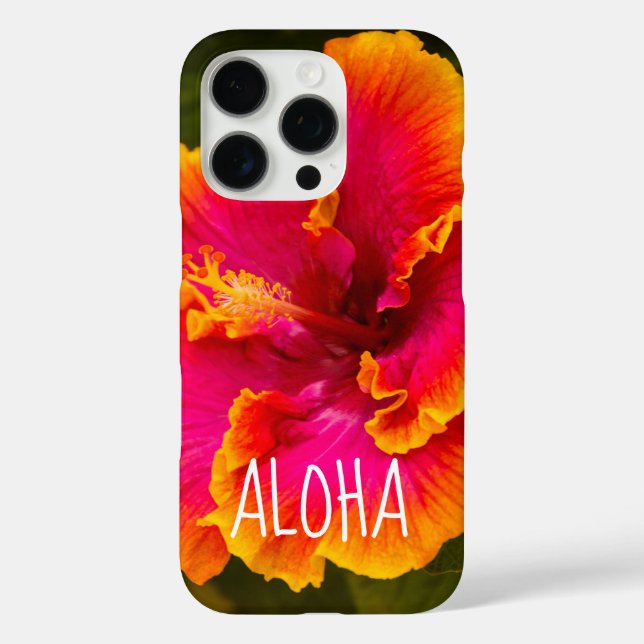 Coques Case-Mate iPhone Fuchsia hawaïenne et Hibiscus orangés de Kauai Ca (Verso)