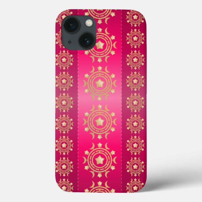 Coques Case-Mate iPhone Fuchsia Oriental Mandala Motif (Verso)