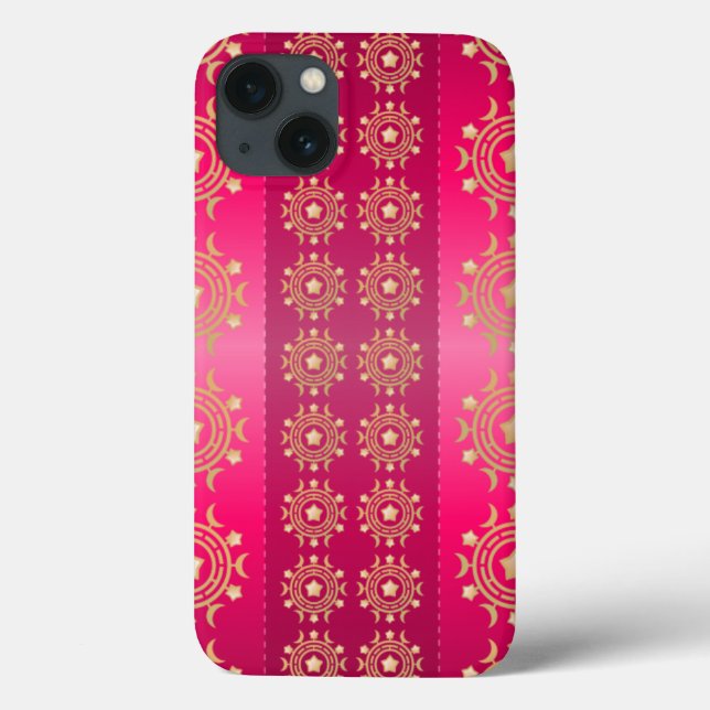 Coques Case-Mate iPhone Fuchsia Oriental Mandala Motif (Verso)