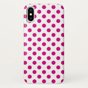 Coque iPhone X Fuchsia polka