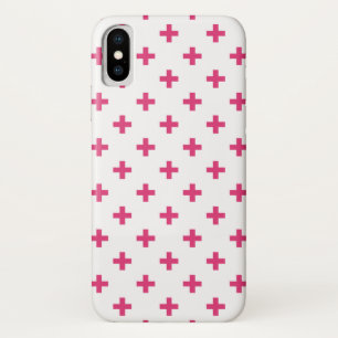 Case-Mate iPhone Case Fuchsia polka croise sur blanc