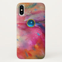 FUCHSIA ROSE ABSTRAITE pierre saphir bleu