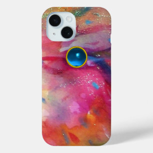 Coque Case-Mate iPhone FUCHSIA ROSE ABSTRAITE pierre saphir bleu