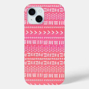 Coque Case-Mate iPhone Fuchsia Rose Boho Stripes Motif mignon
