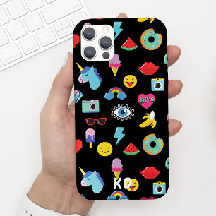Case-Mate iPhone Case Fun Black 80's Icons Emojis Motif