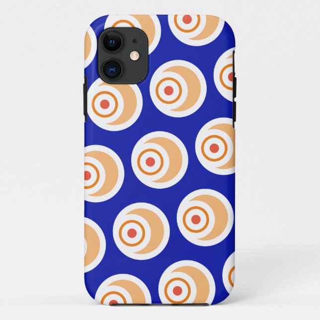 Coques Case-Mate iPhone Fun Bright Royal Blue Orange Abstrait 3-D Coils (Dos)