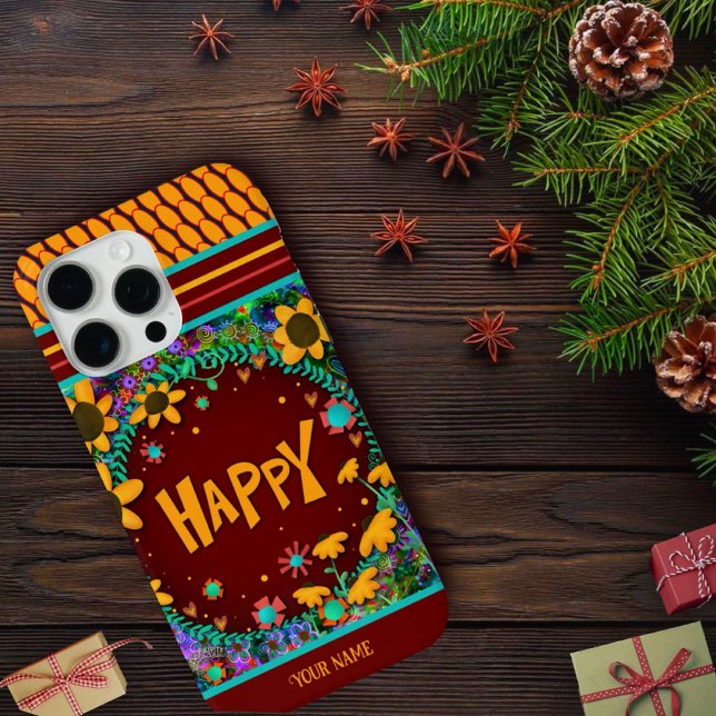 Coques Case-Mate iPhone Fun Daisy Floral Happy Inspirivity Name (Créateur téléchargé)