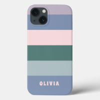 Fun et coloré Pastel Stripes avec votre nom